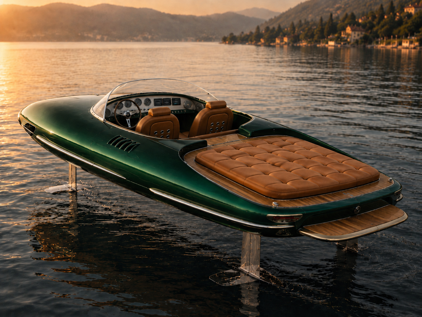Lessinger hydrofoil vert profond avec sellerie cognac