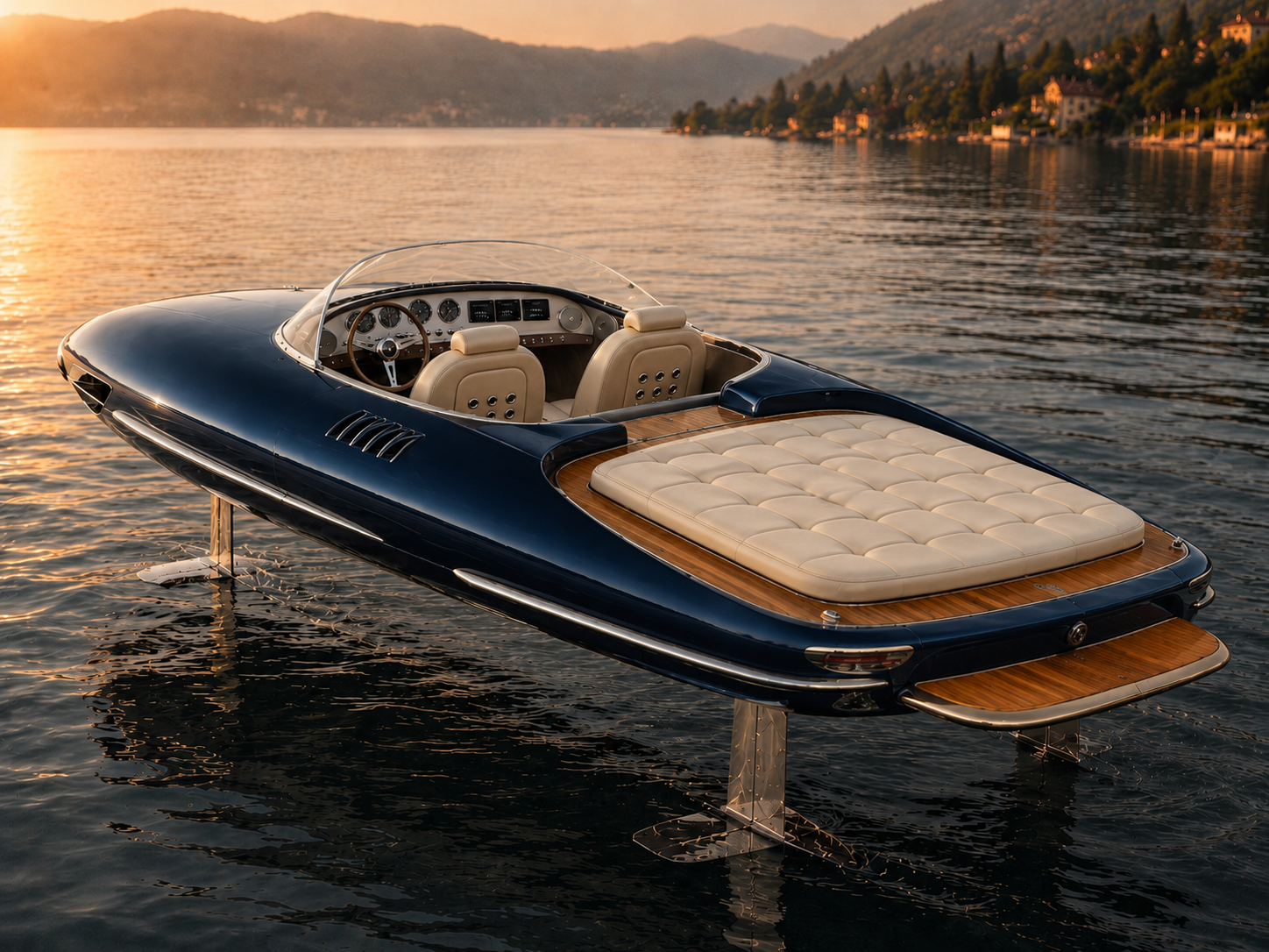 Lessinger hydrofoil bleu nuit avec sellerie ivoire