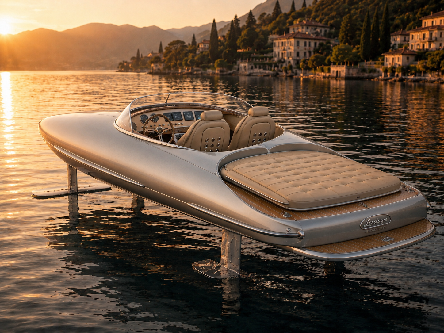Lessinger hydrofoil argent avec sellerie ivoire
