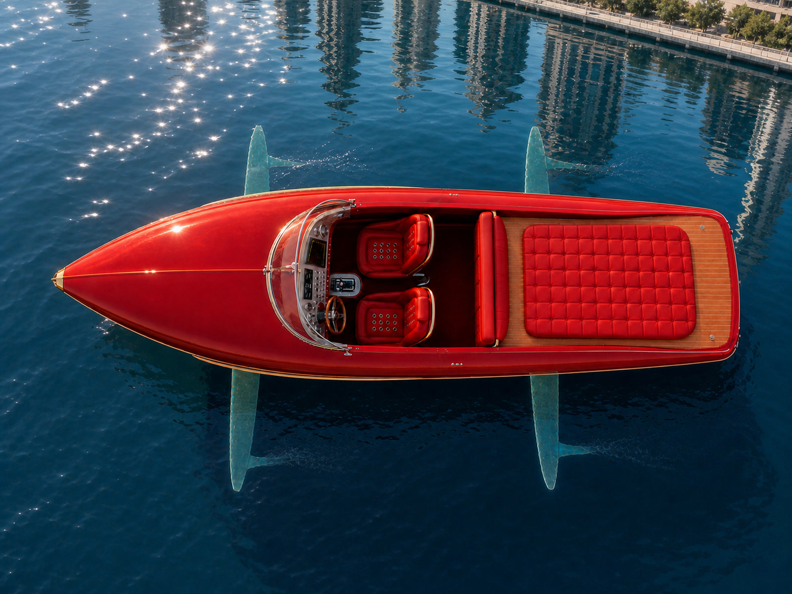 Vue aérienne du Lessinger Electric Racing Foil
